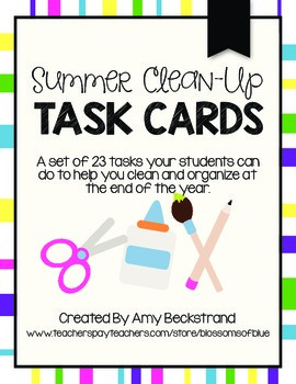 Preview of End of Year Clean Up Task Cards