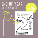 End of Year Color Sheet, My Year in 2nd Grade