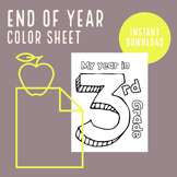 End of Year Color Sheet, My Year in 3rd Grade `