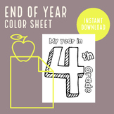 End of Year Color Sheet, My Year in 4th Grade