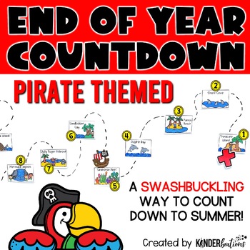 Preview of End of Year Countdown Activities for Kindergarten and First Grade | Pirate Theme