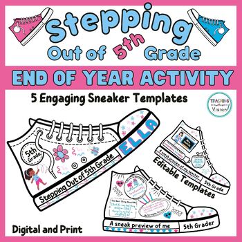 Preview of End of Year All About Me Reflection Craft Writing Activity  Stepping Out of G5