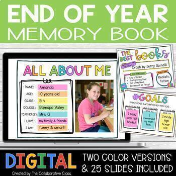 Preview of End of Year Digital Memory Book | All Grade Levels Included
