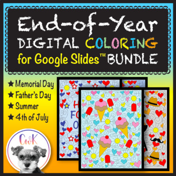 Preview of End-of-Year Distance Learning Digital Coloring Pages for Google Slides™