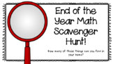End of Year Distance Learning- Math Scavenger Hunt Around 