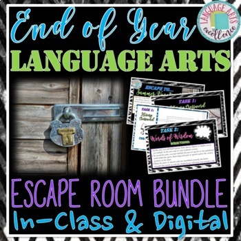 Preview of End of Year ELA Escape Room Bundle