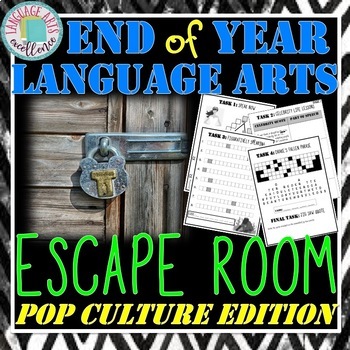 End Of Year Ela Escape Room Pop Culture Edition By Language Arts Excellence