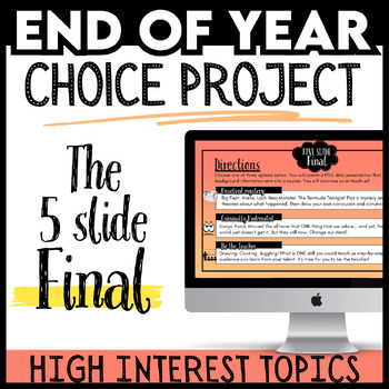 Preview of End of Year ELA Project Choice Board Final Fun Research Project