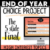 End of Year ELA Project Choice Board Final Fun Research Project