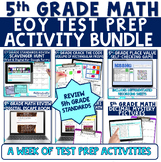 End of Year EOY 5th Grade Math Test Prep Activities Spiral Review