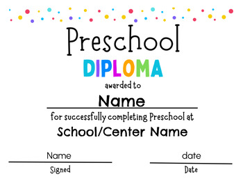 Preview of End of Year (EOY) Diplomas - Preschool - K - 5th Grade - Editable - Google Slide