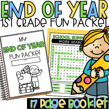 Preview of End of Year Early Finisher Fun Packet | 1st Grade | Puzzles & Games