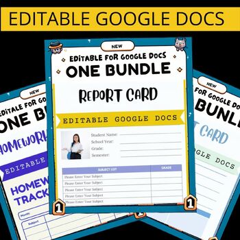 Preview of End of Year Editable Homework Tracker Templates Bundle - Google Docs”