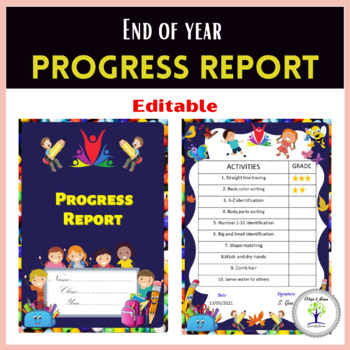 Preview of End of Year Editable Progress Report for Preschool-Special Education