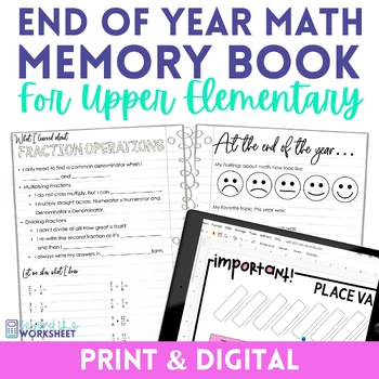 Preview of End of Year Math Memory and Review Activity for Upper Elementary