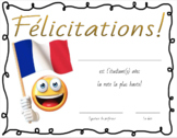 End of Year / End of Term Awards and Certificates in French
