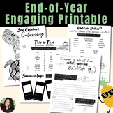 End of Year Engaging Printable Activities
