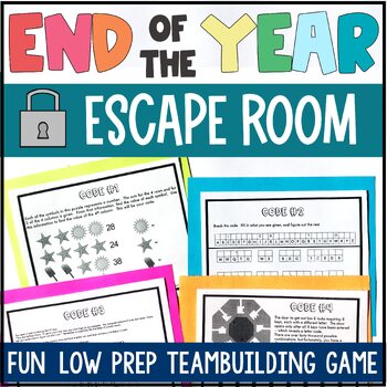 Preview of End of the Year Escape Room Game : Last Week of School Team building Activity