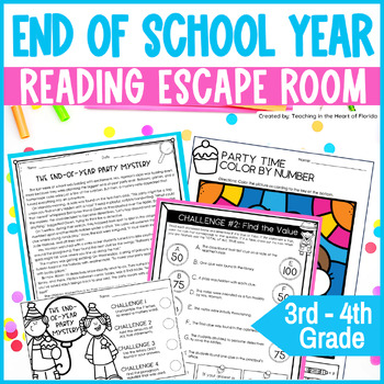Preview of End of Year Escape Room 3rd - 4th Grade Reading Escape Room