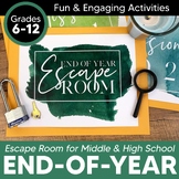 End of Year Escape Room Activity: Growth Mindset, Career Readiness & Mindfulness