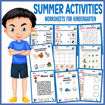 Preview of End of Year FUN Activity No Prep Summer Break - worksheets for Kindergarten