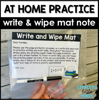 Preview of End of Year Family Write and Wipe Mat Dry Erase Note FREEBIE