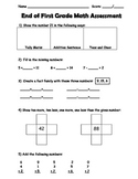 End of Year First Grade Math Assessment