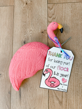 Preview of End of Year Flamingo Gift Tags Student Staff Gifts