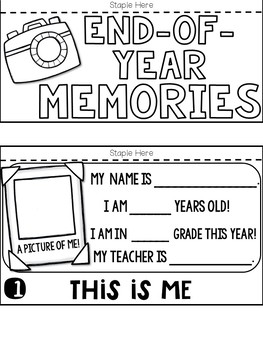 End of Year School Memories Flipbook by Teach Simple