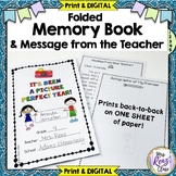 End of Year Memory Book  Only Uses 1 Sheet of Paper! Inclu