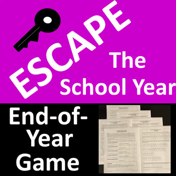 Preview of End of Year Game Escape the School Year Activity