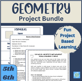 End of Year Geometry Project Math Bundle | Area & Perimete