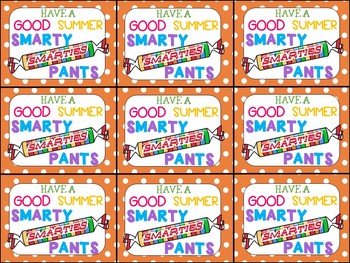 End of Year Gift Tag (Have a Good Summer Smarty Pants) | TpT