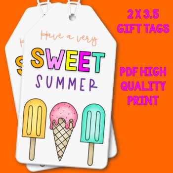 Summer Ice Cream Gift Tag, Printable PDF - My Party Design