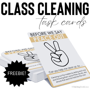 Preview of FREE End of year cleaning tasks: Clean Classroom Challenge: Editable Task Cards