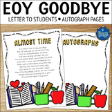 End of Year Goodbye Letter and Autograph Pages for Students