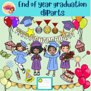Preview of End of Year Graduation Clip Art