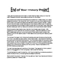 End of Year History Choice Project with Rubrics