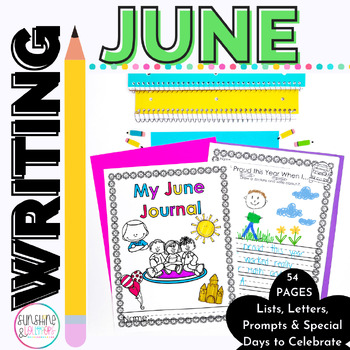 Preview of End of Year June Daily Journal Writing Prompts Frames | First & Second Grade