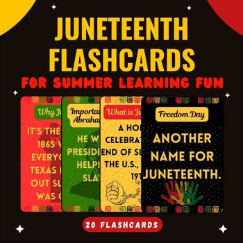 Preview of End-of-Year Juneteenth Flashcards for Summer Learning Fun