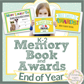 Preview of End of Year K-2 Digital Bundle Class Awards and Memory Book Virtual Google