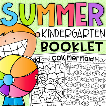 Preview of End of Year Kindergarten Booklet - Summer Themed Worksheets
