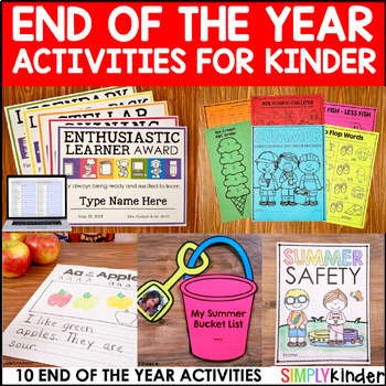 Preview of End of the Year Activities Kindergarten: Crafts, Review, Memory Book, Awards
