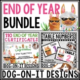 End of Year Kindergarten Certificates Editable Table Numbe