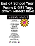 End of Year Poem - Last Day of School Poem to Students (Growth Mindset Theme)