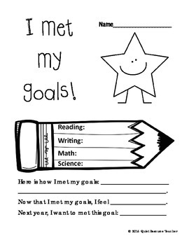 End of Year Learning Goals Reflection by Quiet Resource Teacher | TpT