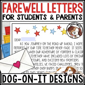 Preview of Editable End of Year Letters to Students and Parents from the Teacher Last Day
