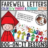 End of Year Letter from Teacher to Students and Parents Editable