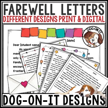 Preview of End of Year Letter from Teacher to Students and Parents Editable Print Digital