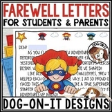 End of Year Letter to Students and Parents Editable Superhero